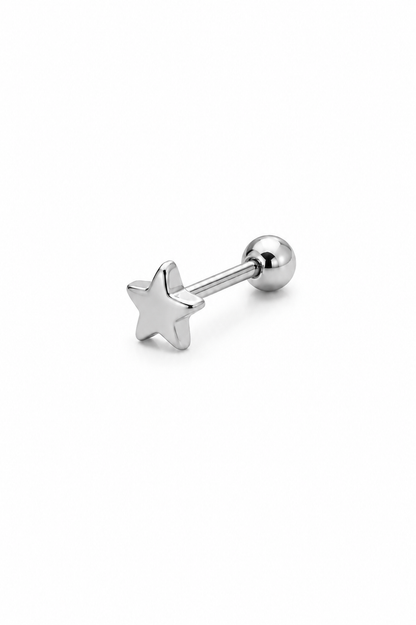 Piercing Estrela Simples Dourado ou Prateado