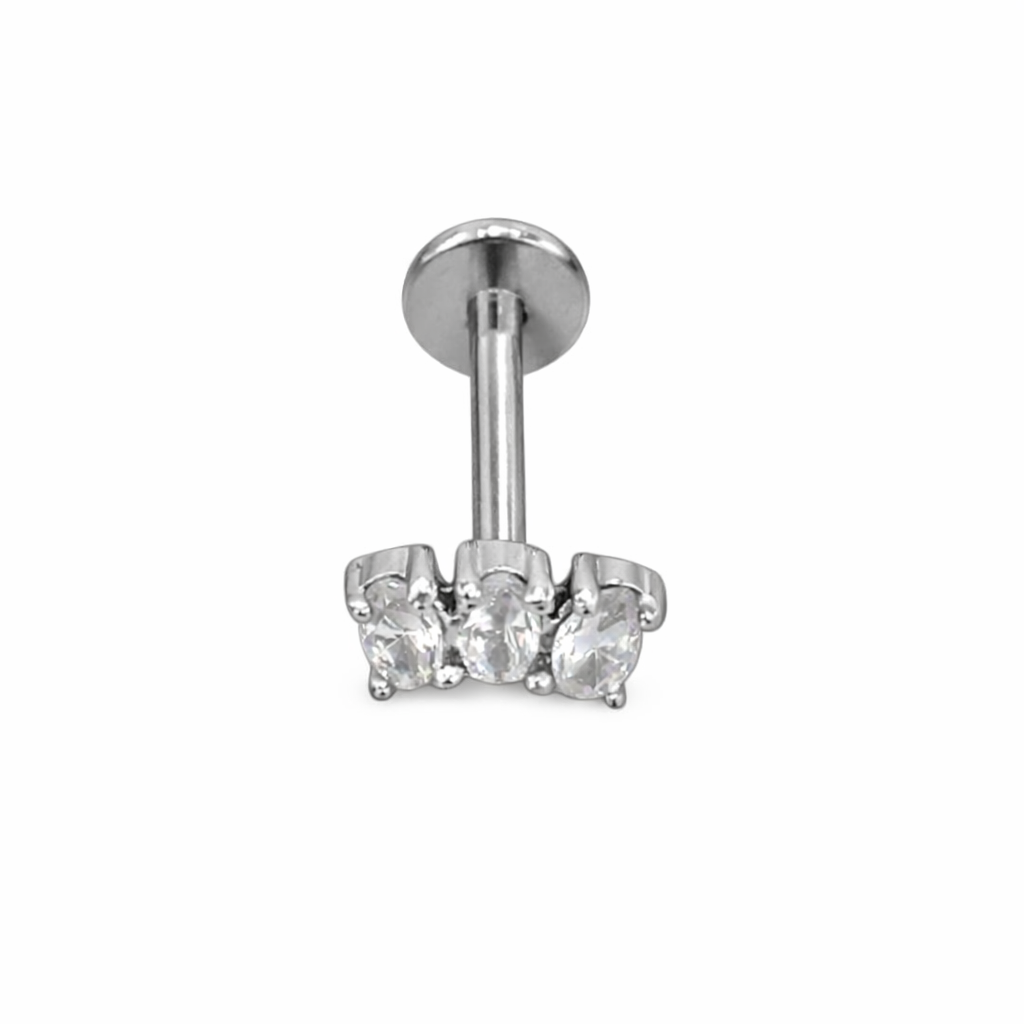 Piercing 3 Brilhantes Dourado ou Prateado
