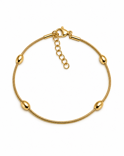 Pulseira Contas Dourado ou Prateado