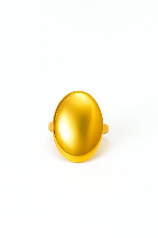 Anel Oval Ajustável | Dourado ou Prateado | Aço Inoxidável