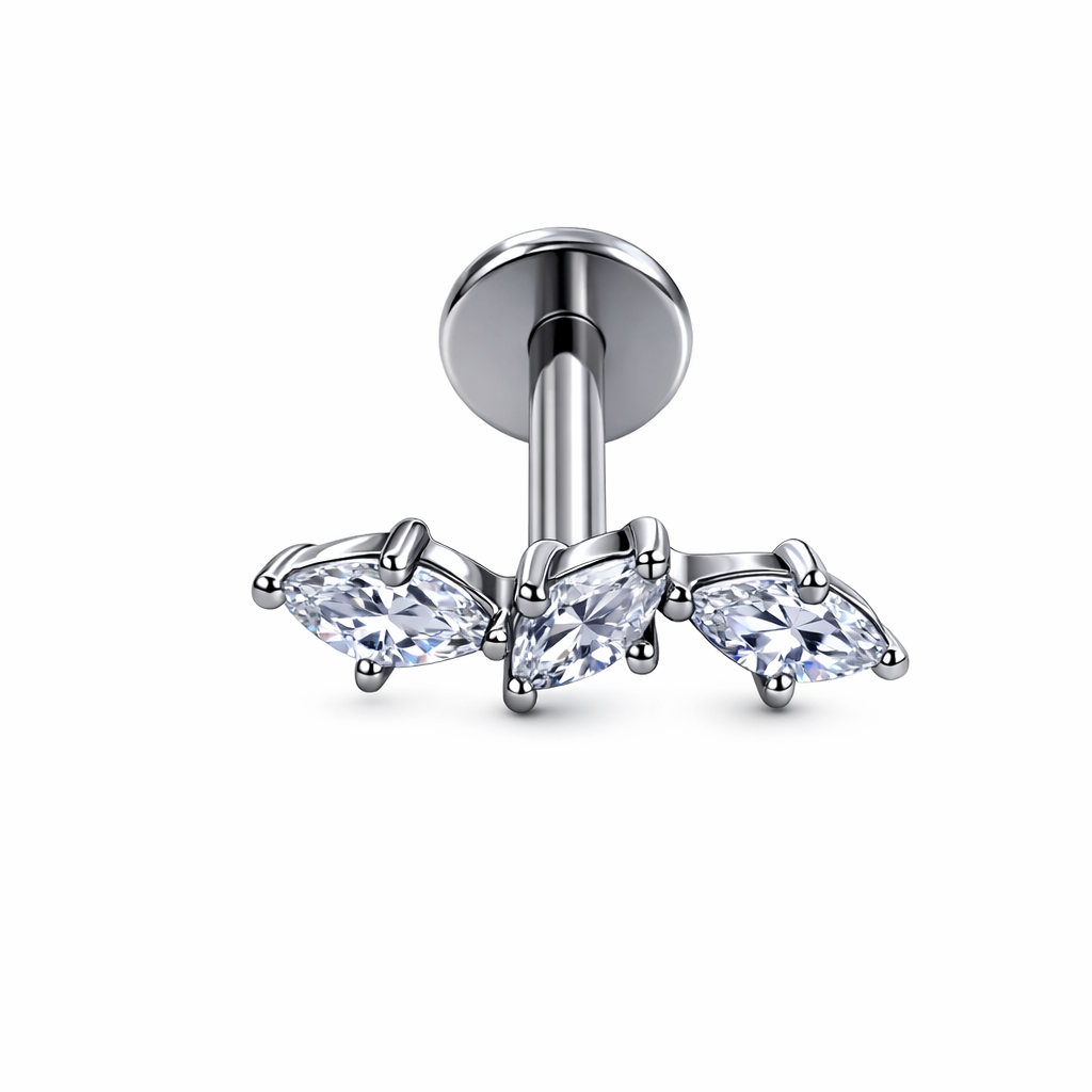 Piercing 3 Gotas Dourado ou Prateado