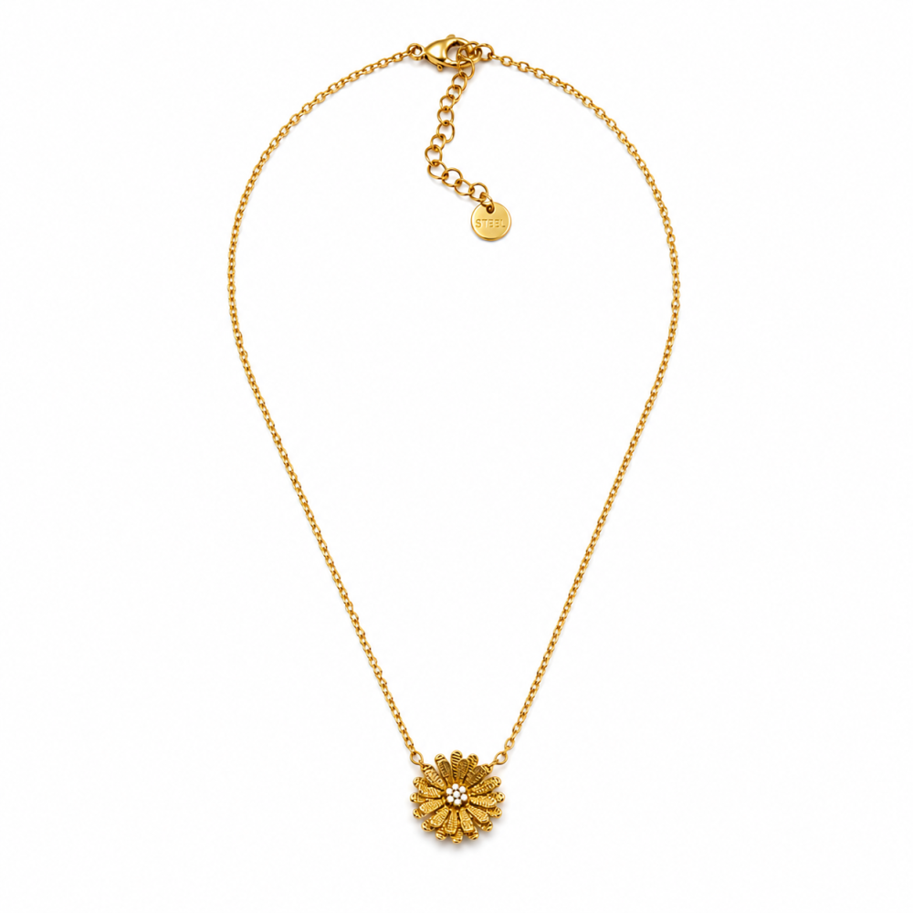 Colar Flor Dourado ou Prateado