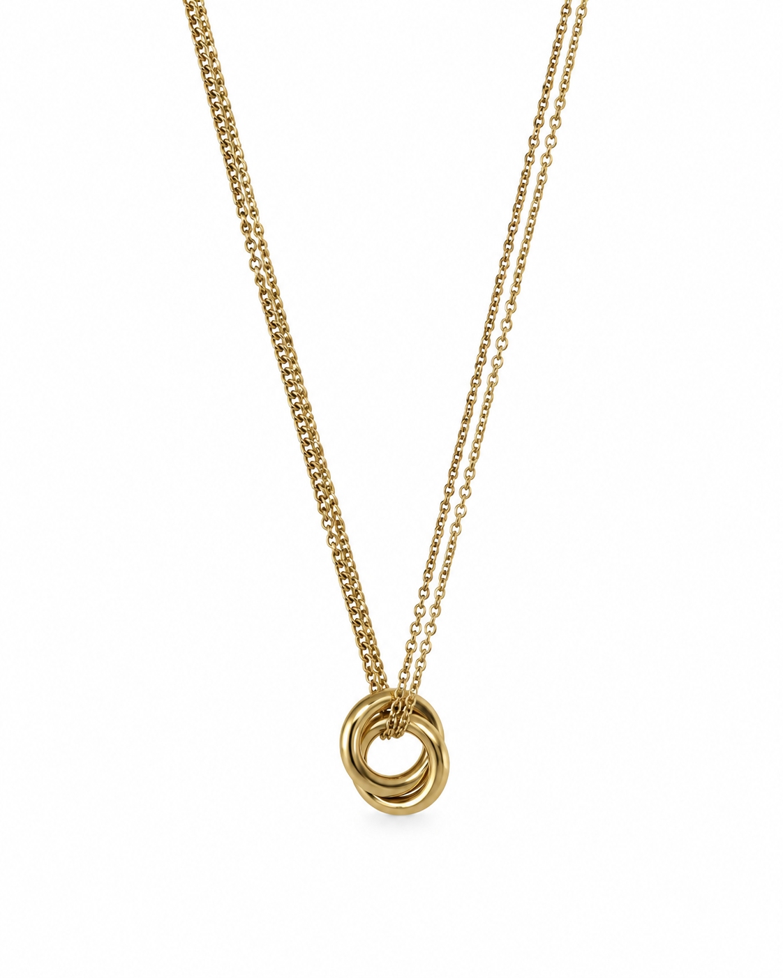 Colar Duplo Entrelaçado Dourado