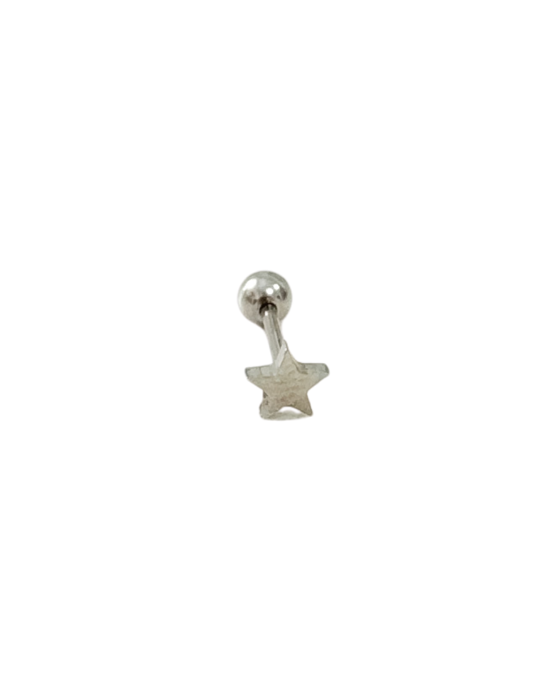 piercing estrela prateado aço inox 316l