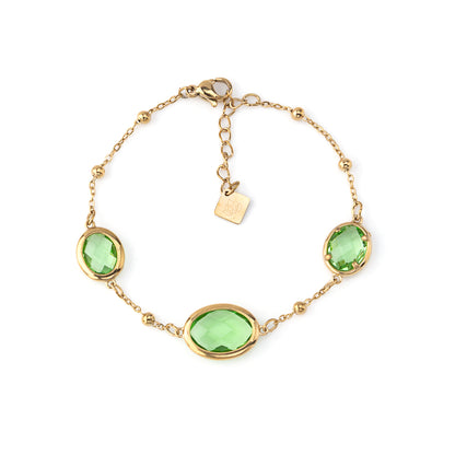 Pulseira Pedra Colorida Dourado