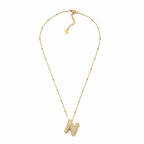 Colar Inicial Bubbles Brilhantes Dourado ou Prateado