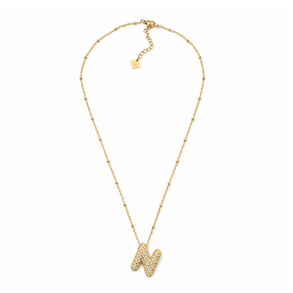Colar Inicial Bubbles Brilhantes Dourado ou Prateado