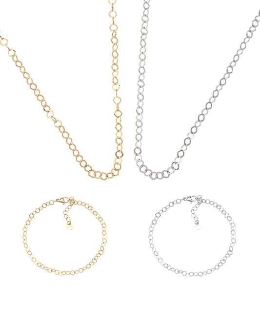 Conjunto Circulos Dourado ou Prateado