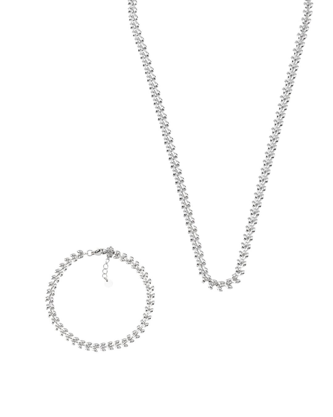 Conjunto Folhas Dourado ou Prateado