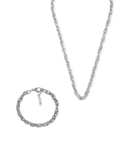 Conjunto Corrente Trabalhada Dourado ou Prateado