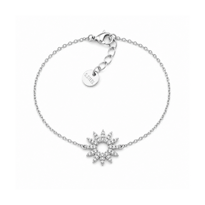 Conjunto Sol Brilhantes Dourado ou Prateado | Colar e Pulseira