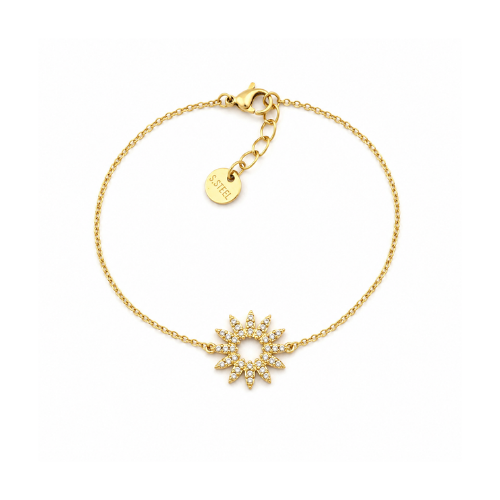 Conjunto Sol Brilhantes Dourado ou Prateado | Colar e Pulseira