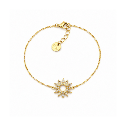 Conjunto Sol Brilhantes Dourado ou Prateado | Colar e Pulseira