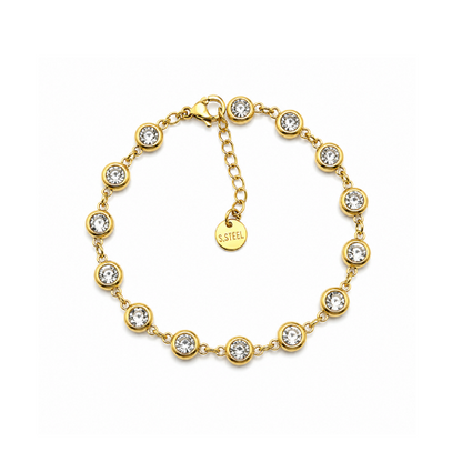 Conjunto Brilhantes Dourado | Colar e Pulseira