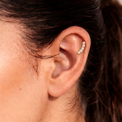 Piercing Curva Dourado ou Prateado