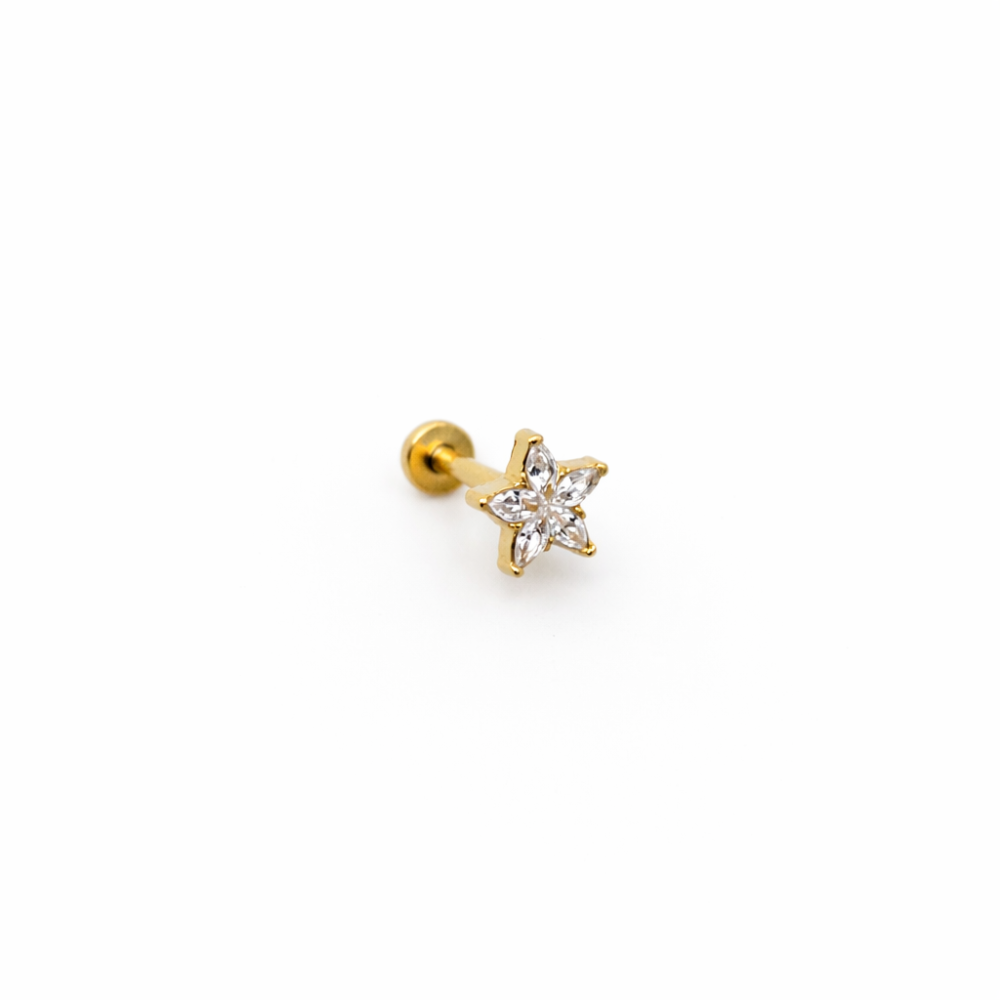 Piercing Estrela Dourado ou Prateado