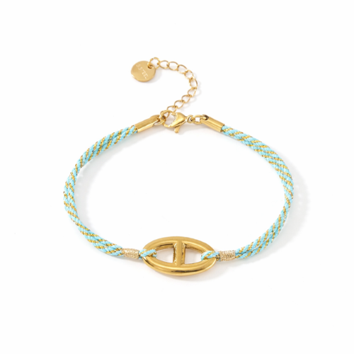 Pulseira Cordão e Aço Colorida
