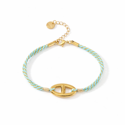 Pulseira Cordão e Aço Colorida