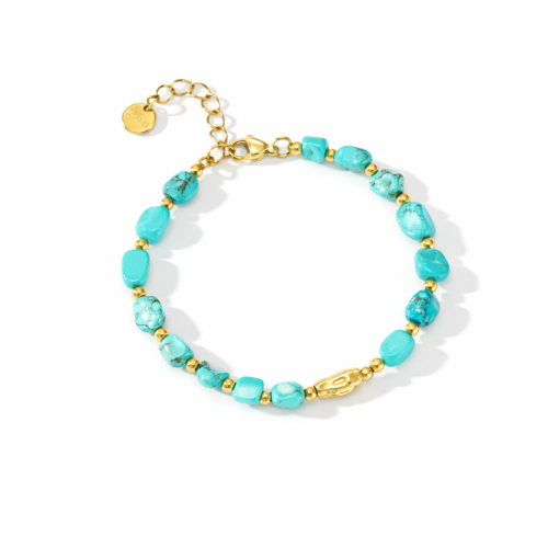 Pulseira Pedras Coloridas Dourado