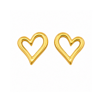 Brincos Coração Aberto Dourado ou Prateado