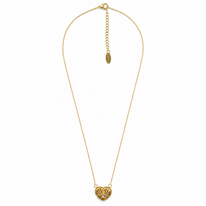 Colar Coração Olho Dourado ou Prateado