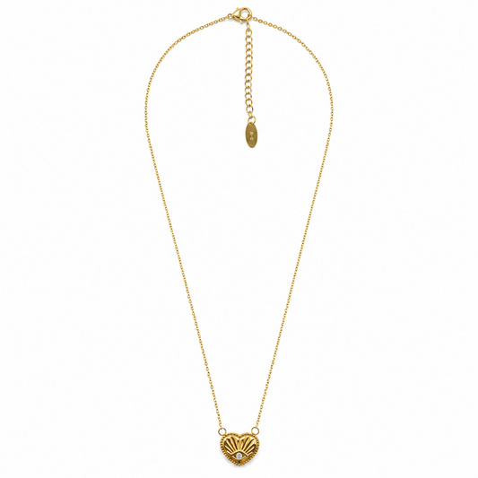 Colar Coração Olho Dourado ou Prateado