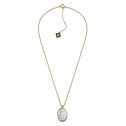 Colar Senhora de Fátima com Oração Dourado