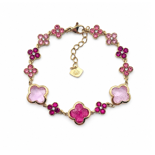 Pulseira Colorida Trevos Dourado