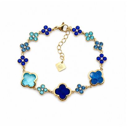 Pulseira Colorida Trevos Dourado