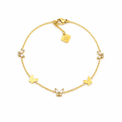 Pulseira Mini Borboletas Dourado ou Prateado