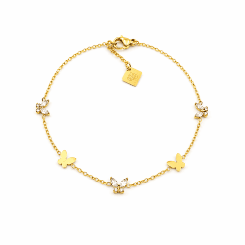 Pulseira Mini Borboletas Dourado ou Prateado
