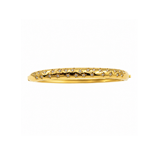 Pulseira Rígida Estrelas Brilhantes Dourado ou Prateado