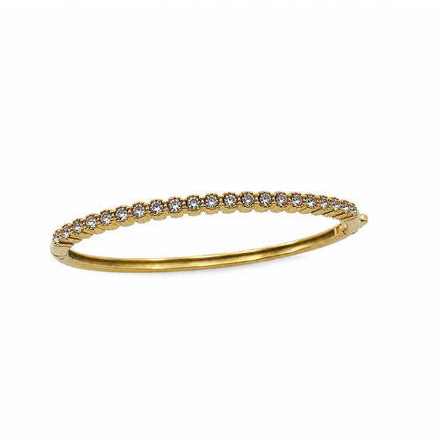 Pulseira Rija Brilhantes Dourado ou Prateado