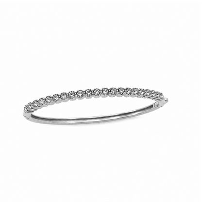 Pulseira Rija Brilhantes Dourado ou Prateado