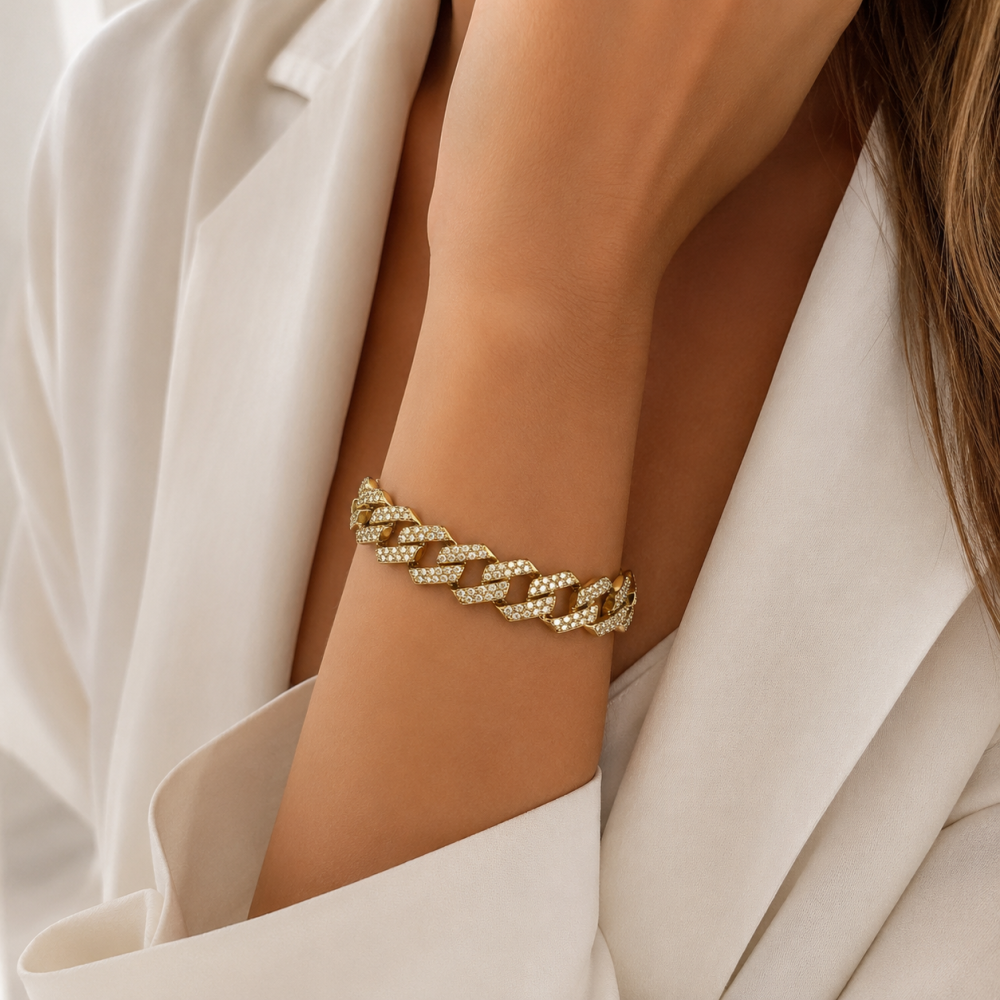 Pulseira Brilhantes Dourado ou Prateado