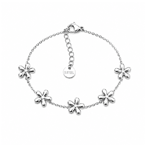 Pulseira Flores Dourado ou Prateado
