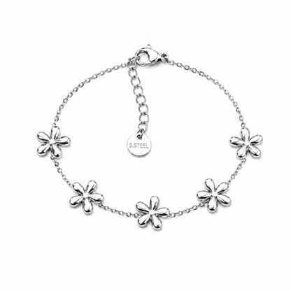 Pulseira Flores Dourado ou Prateado