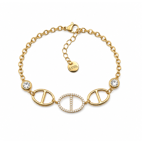 Pulseira Elos Ponto de Luz Dourado ou Prateado
