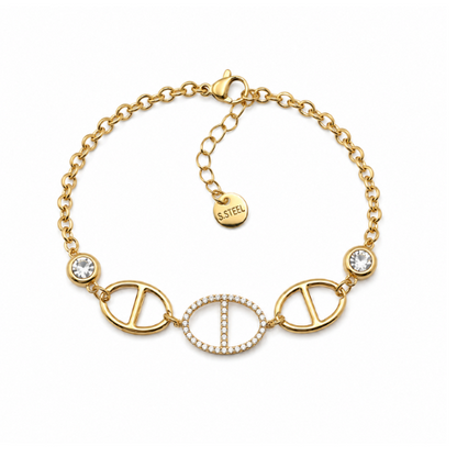 Pulseira Elos Ponto de Luz Dourado ou Prateado