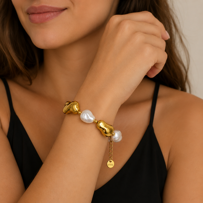 Pulseira Pérolas Dourado