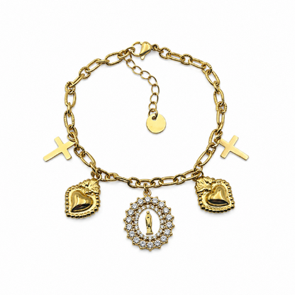 Pulseira Medalhas Dourado ou Prateado