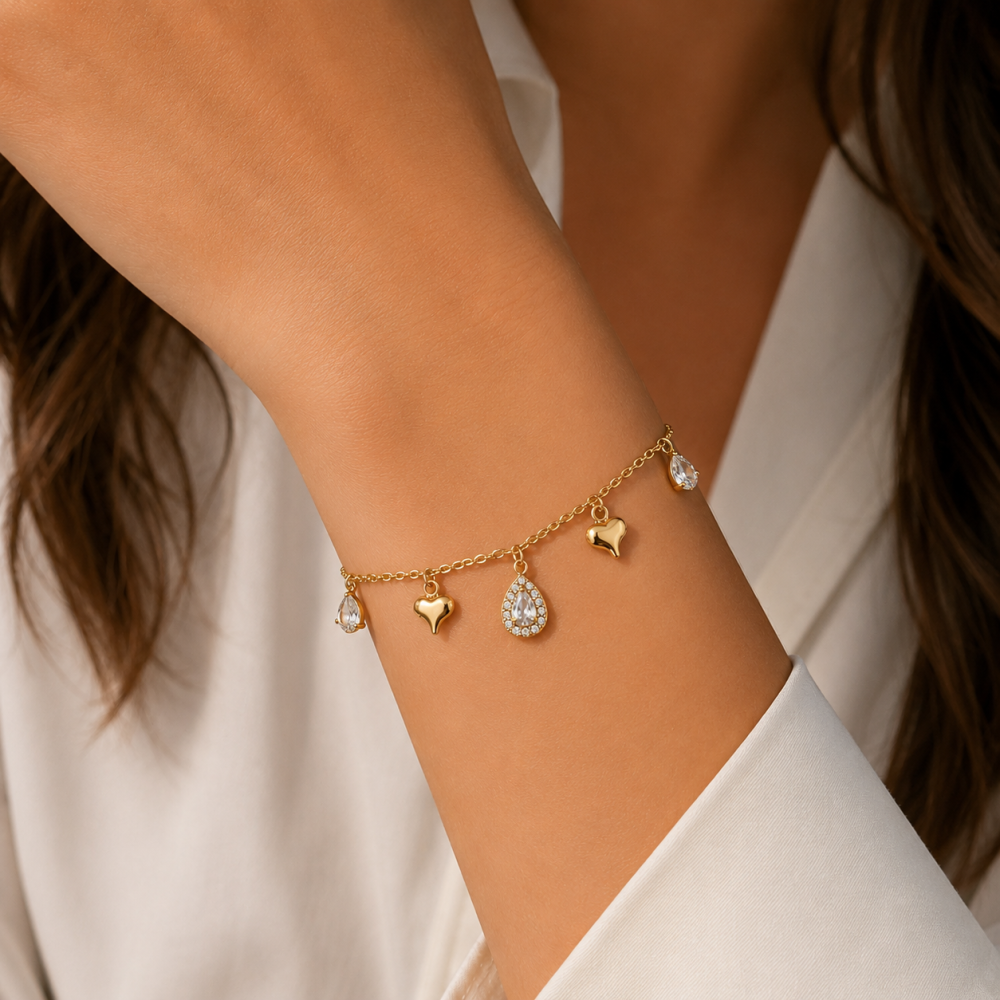 Pulseira Gota Dourado ou Prateado