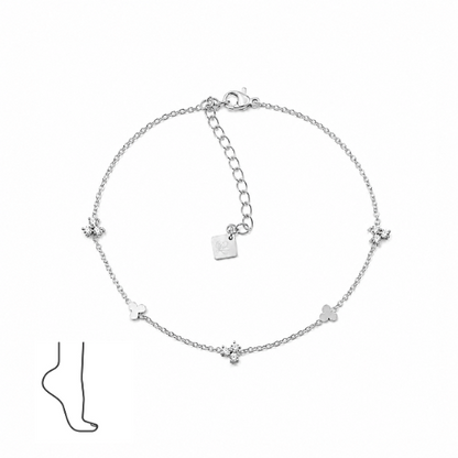 Pulseira de Pé Brilhantes Dourado ou Prateado