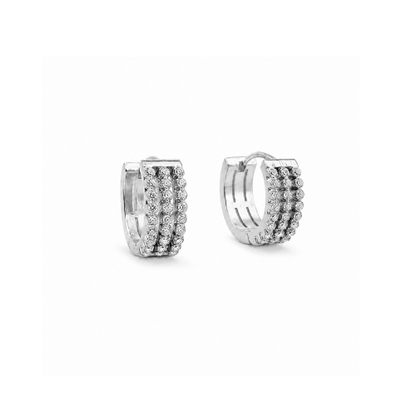 Brincos Brilhantes 11mm Dourado ou Prateado