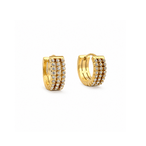Brincos Brilhantes 11mm Dourado ou Prateado