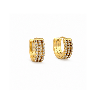 Brincos Brilhantes 11mm Dourado ou Prateado