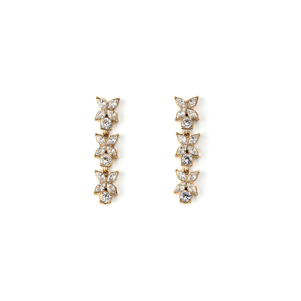 Brincos Folhas Brilhantes Dourado ou Prateado