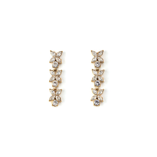 Brincos Folhas Brilhantes Dourado ou Prateado