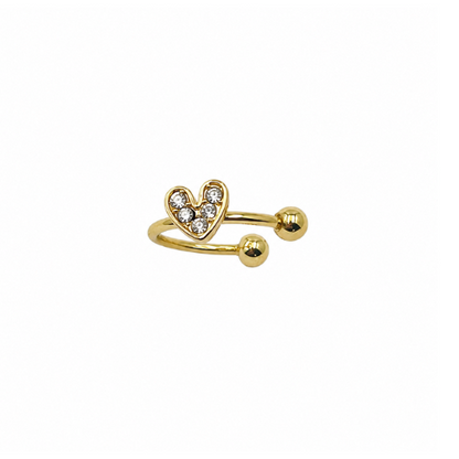 Earcuff Coração Dourado ou Prateado