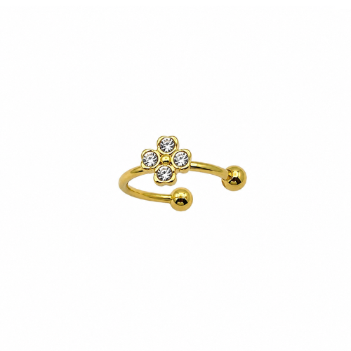 Earcuff Trevo Dourado ou Prateado